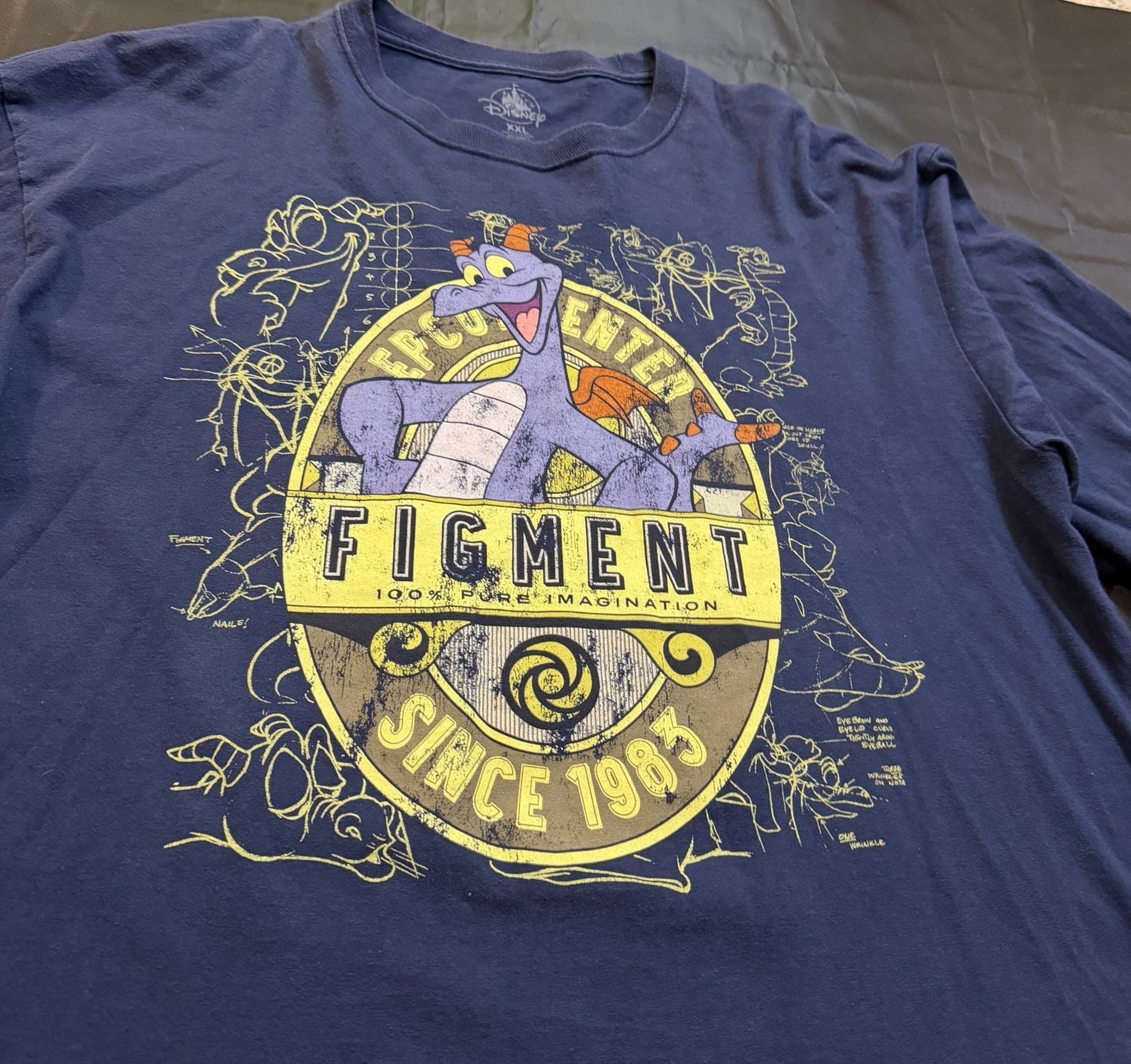 Disney EPCOT Figment Long Sleeve Graphic Shirt XXL Imagination 2