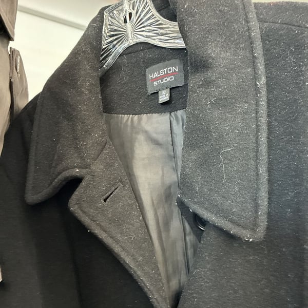 Halston Studio Wool Peacoat Size 22 Black