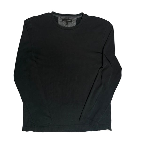 Banana Republic Thermal Long Sleeve Shirt Size L Black Cotton