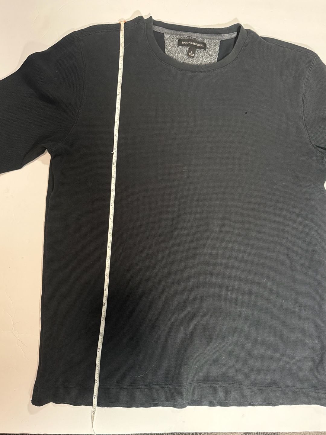 Banana Republic Thermal Long Sleeve Shirt Size L Black Cotton 8