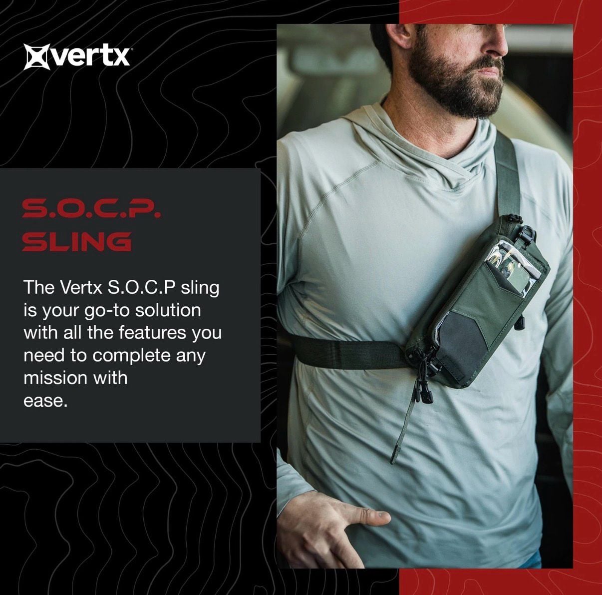 Vertx S.O.C.P. Sling Pack Tactical Crossbody Bag Black 3