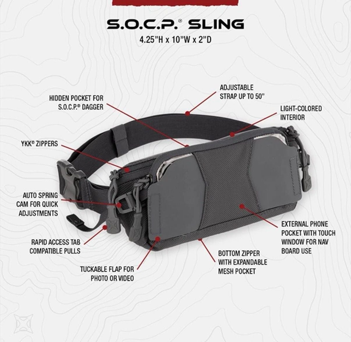 Vertx S.O.C.P. Sling Pack Tactical Crossbody Bag Black 6