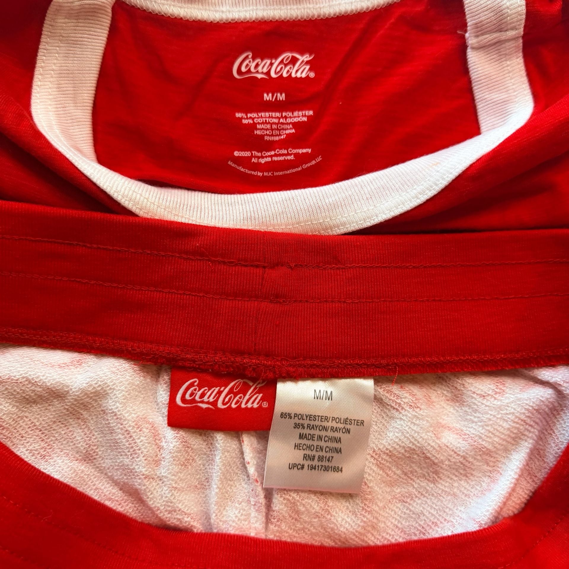 Coca-Cola Pajama Set Size M 3-Piece Shorts Tee Socks 2