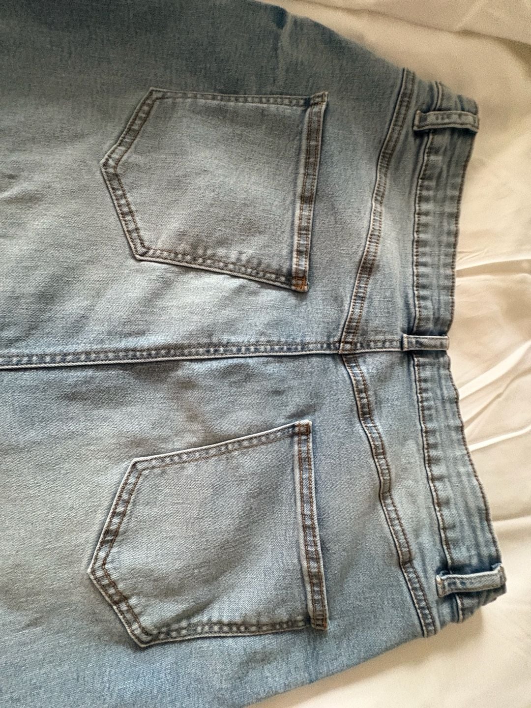 Primark Denim Co. Denim Skirt Size 14 Light Blue Midi Back Slit 5