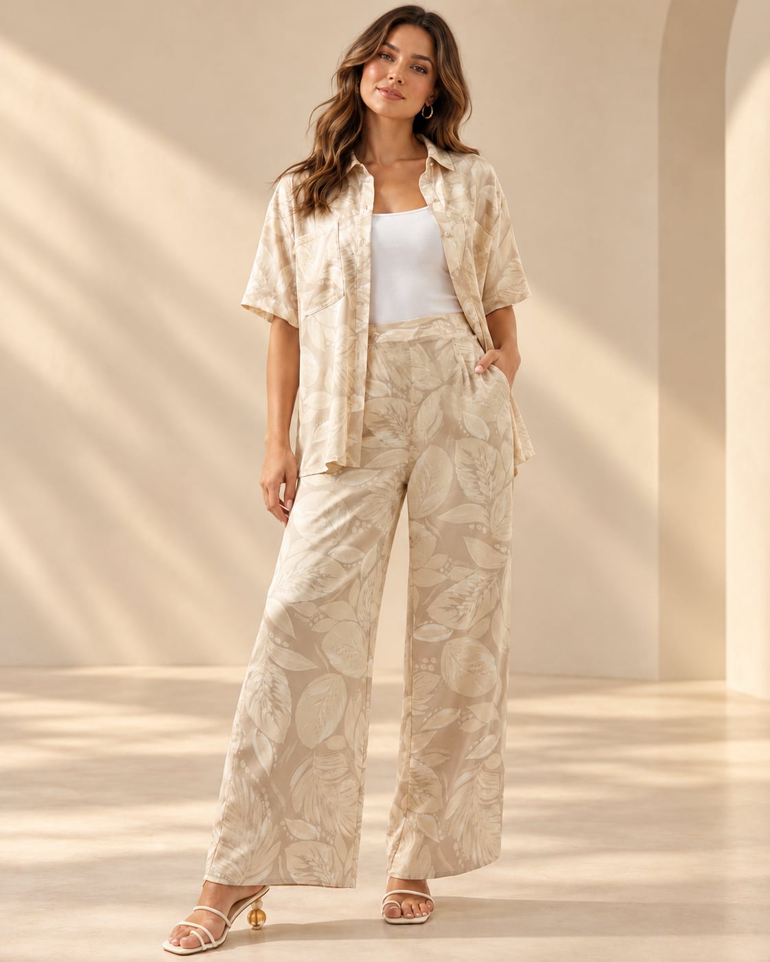 Sugarlips Gardenia Floral Satin Matching Set Top and Bottom Size: Small NWT 1