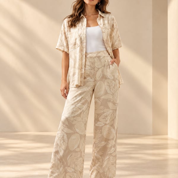 Sugarlips Gardenia Floral Satin Matching Set Top and Bottom Size: Small NWT