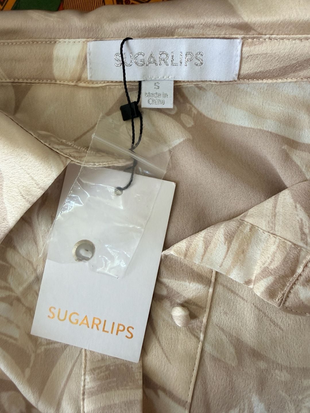 Sugarlips Gardenia Floral Satin Matching Set Top and Bottom Size: Small NWT 5