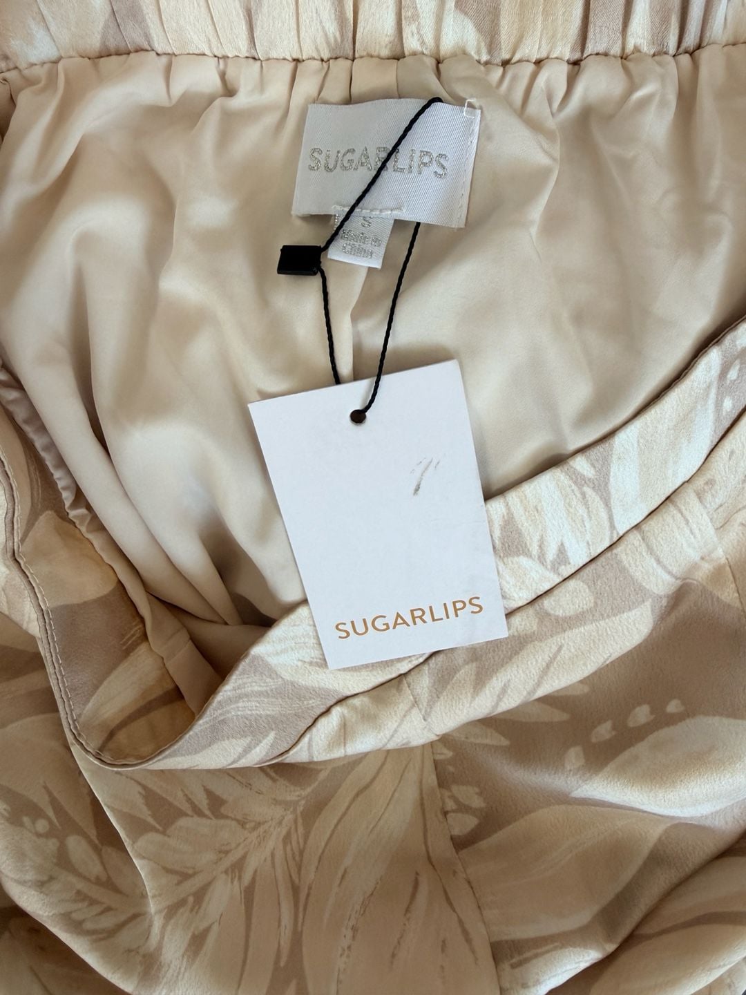 Sugarlips Gardenia Floral Satin Matching Set Top and Bottom Size: Small NWT 6
