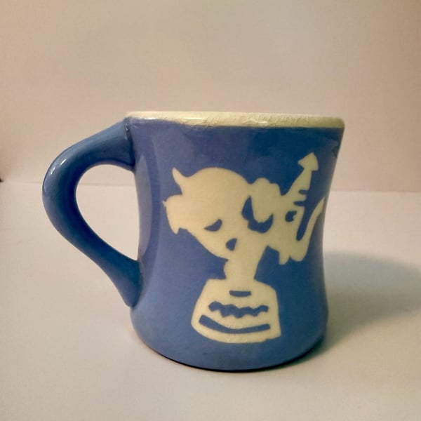  Harker Ware Pottery 1930’s/40’s Blue Mug Circus Soldier& Elephant 