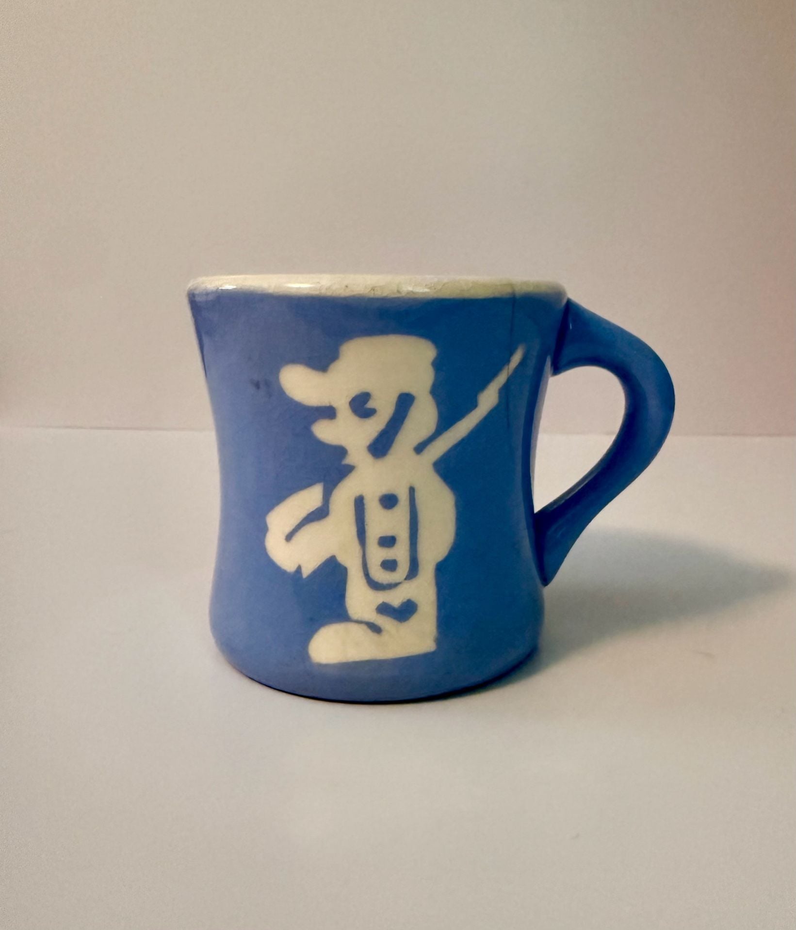 Harker Ware Pottery 1930’s/40’s Blue Mug Circus Soldier& Elephant 2