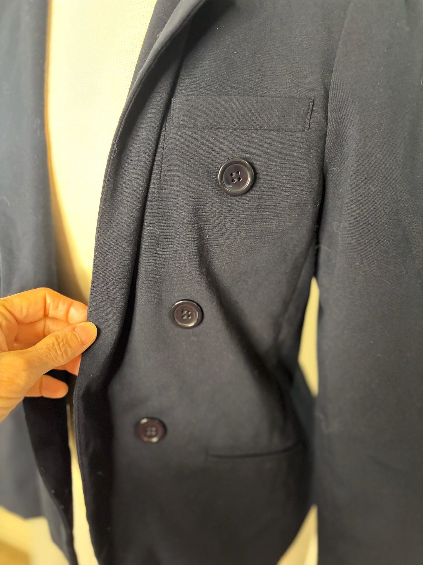 069-Forever 21 Double Breasted Blazer Size S Navy Blue Jacket 7