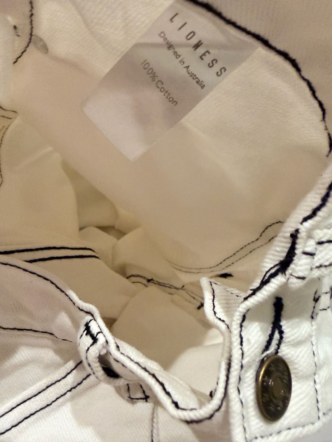 Lioness Miami Vice Cargo Pants Size S White Contrast Stitching 5