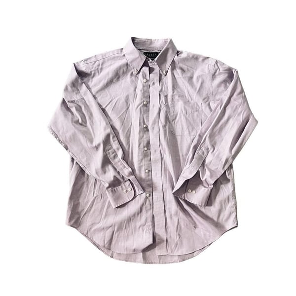 Lauren Ralph Lauren Button Down Shirt Size 16.5 34/35 Purple Non Iron