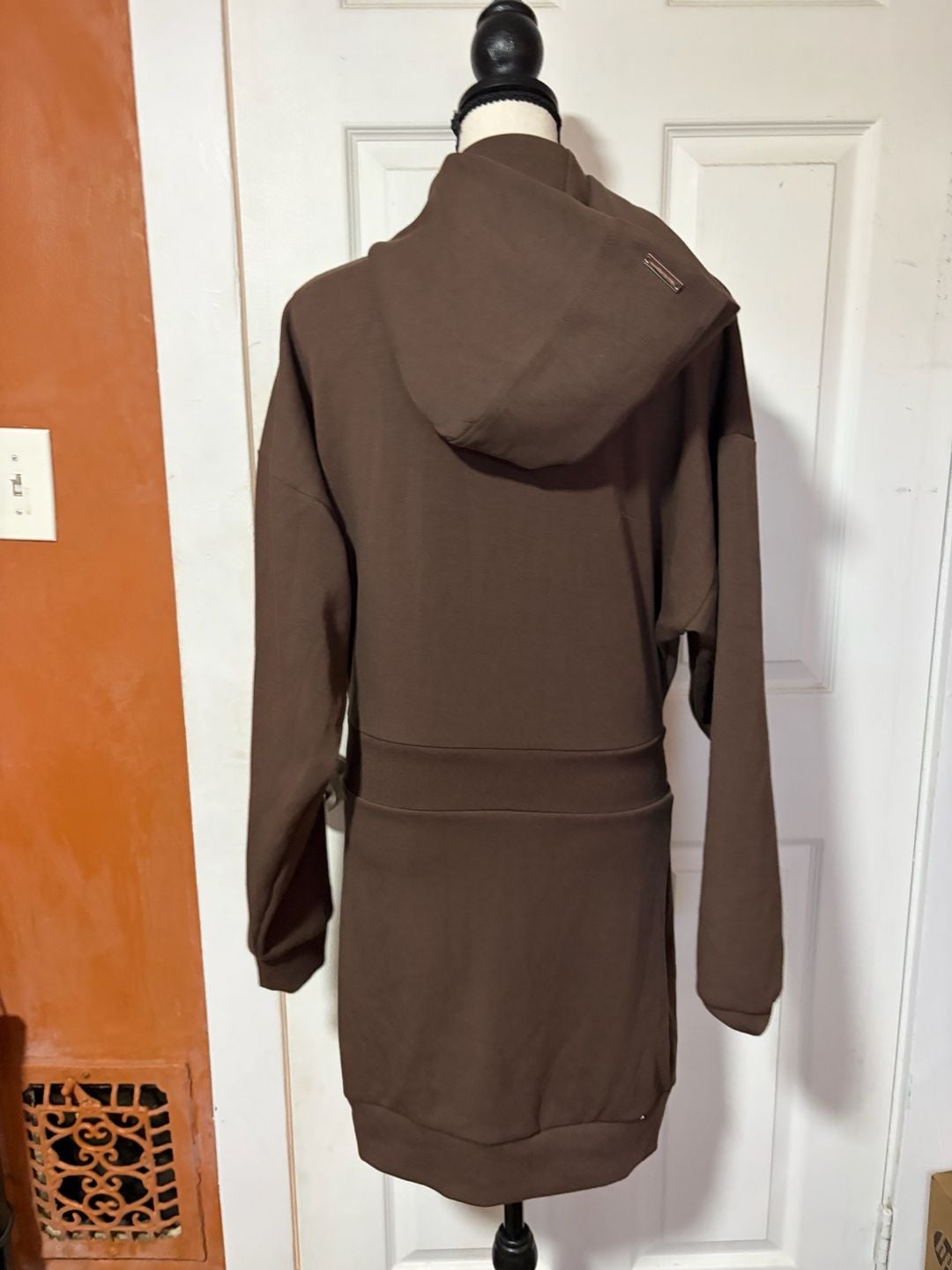 Manière De Voir Hoodie Dress Size US 6 Brown Neoprene Jumper Dress 4