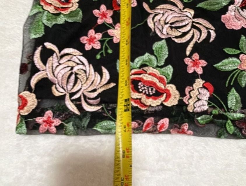 Donna Ricco New York Black Floral Embroidered Sleeveless V-Neck Midi Dress 9