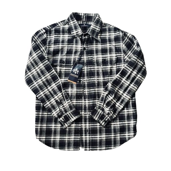 Rainforest Long Sleeve Flannel Shirt Size L Charcoal Plaid