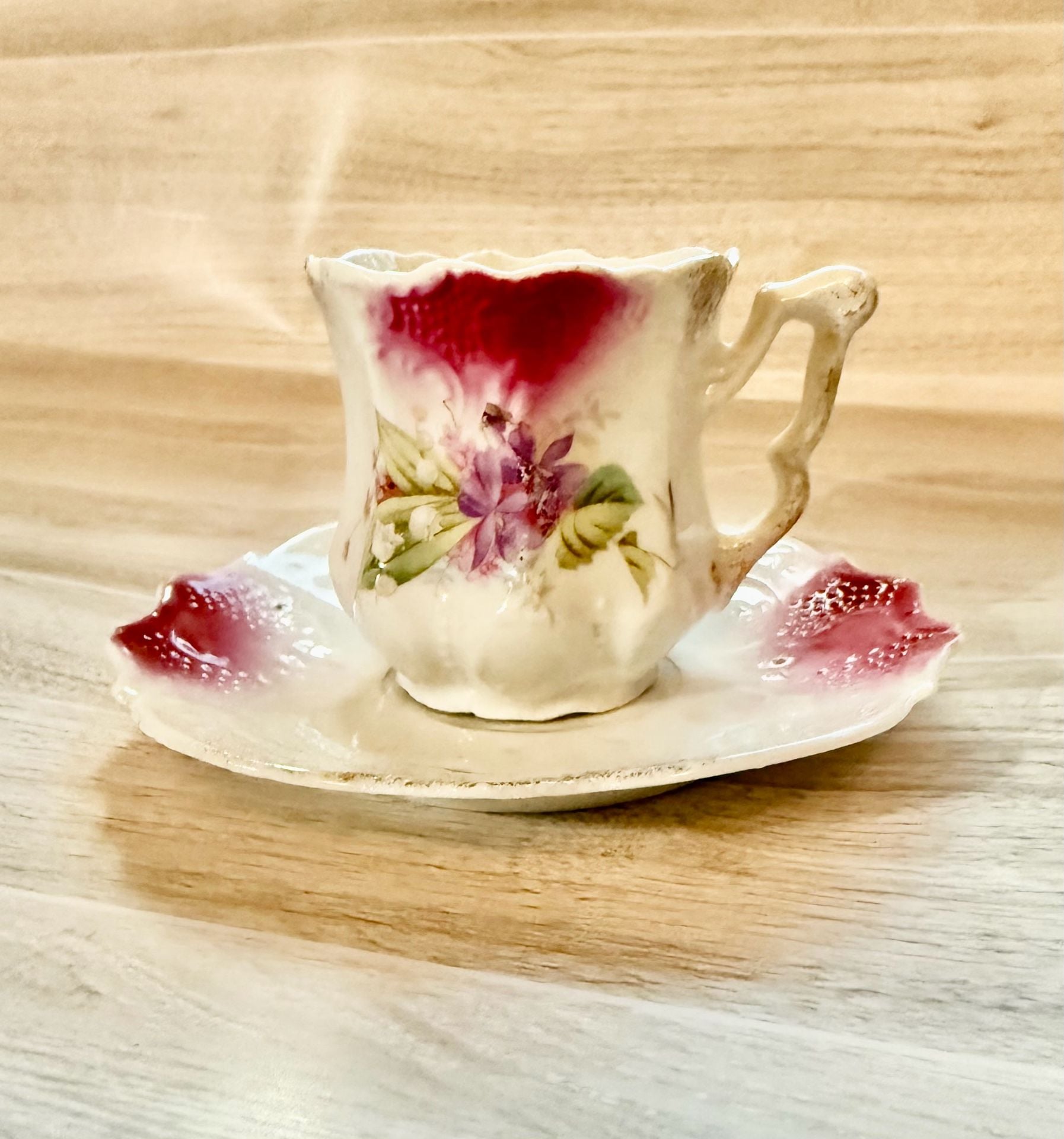 Vintage Floral Teacup And Saucer Set 1