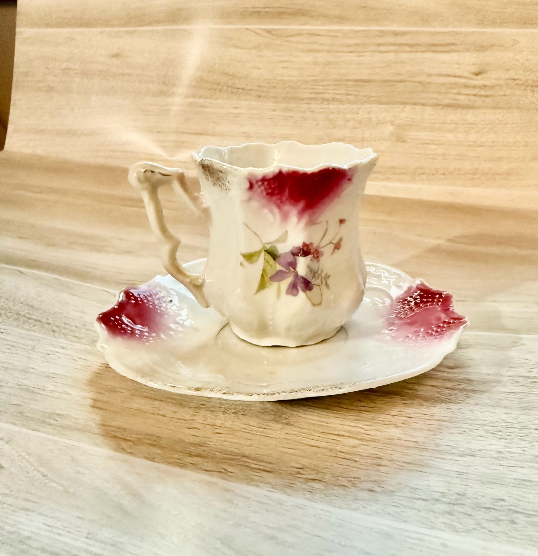 Vintage Floral Teacup And Saucer Set 3