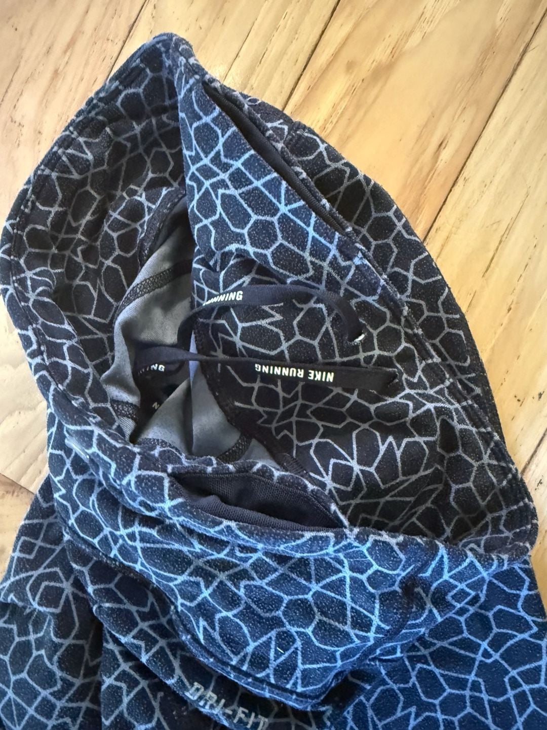 Nike Starglass Epic Run Crop Size XS Black Blue Patterned Running Tights 5