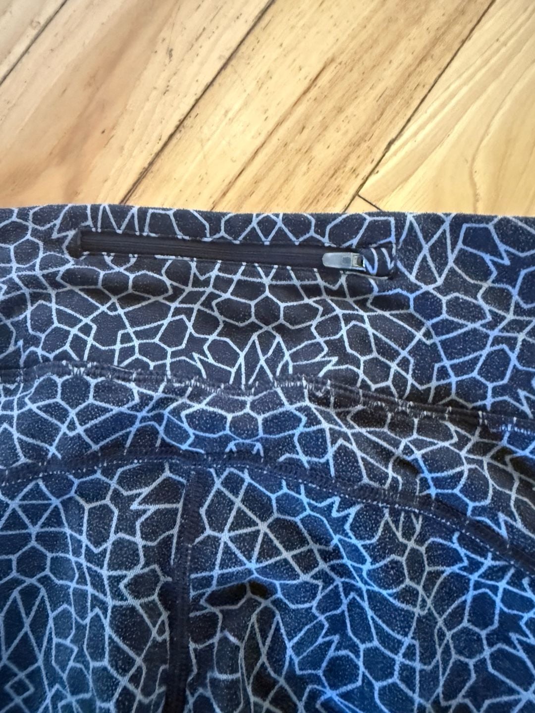 Nike Starglass Epic Run Crop Size XS Black Blue Patterned Running Tights 6