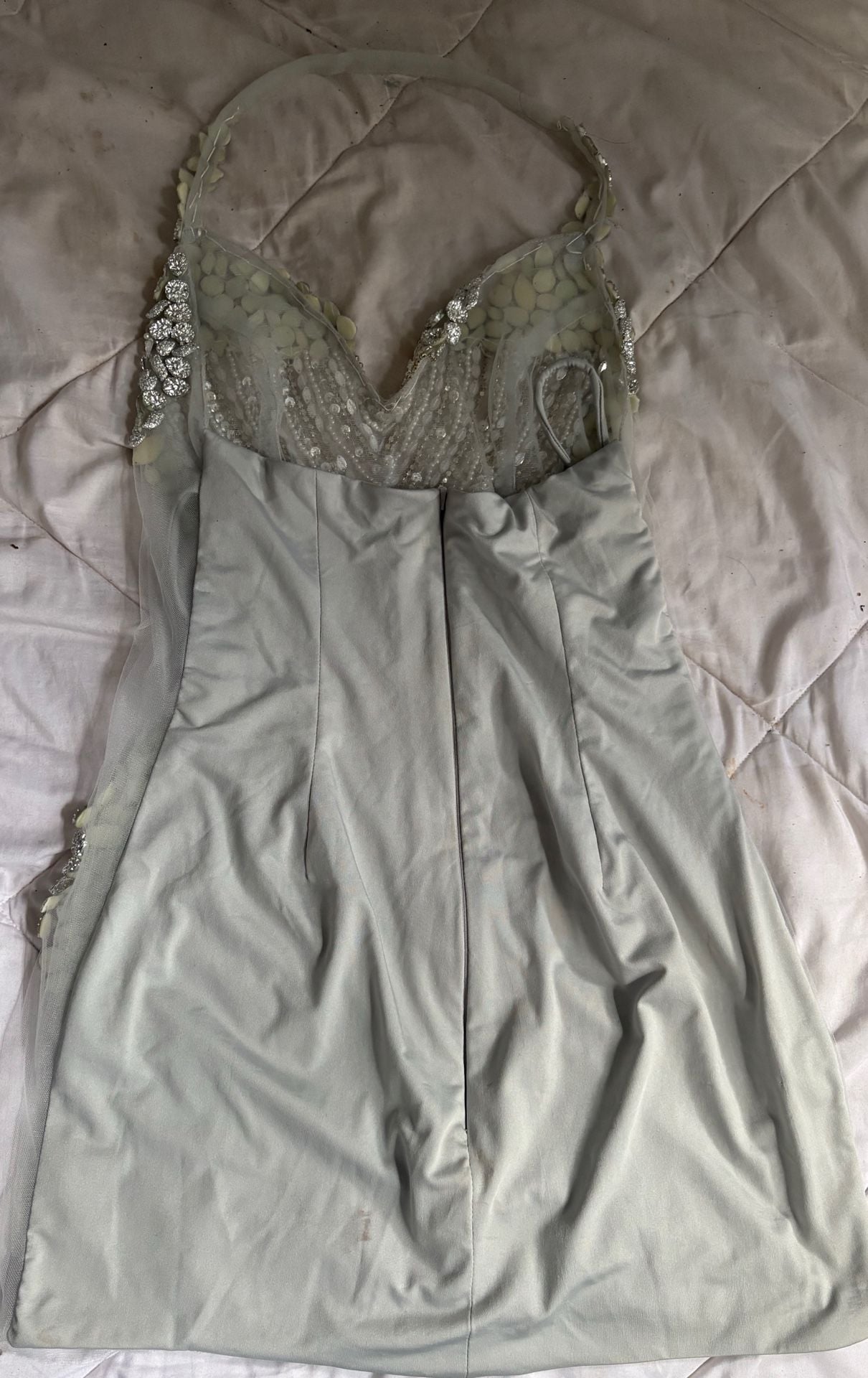 Crystal Mesh Mini birthday Dress Silver Rhinestone 3