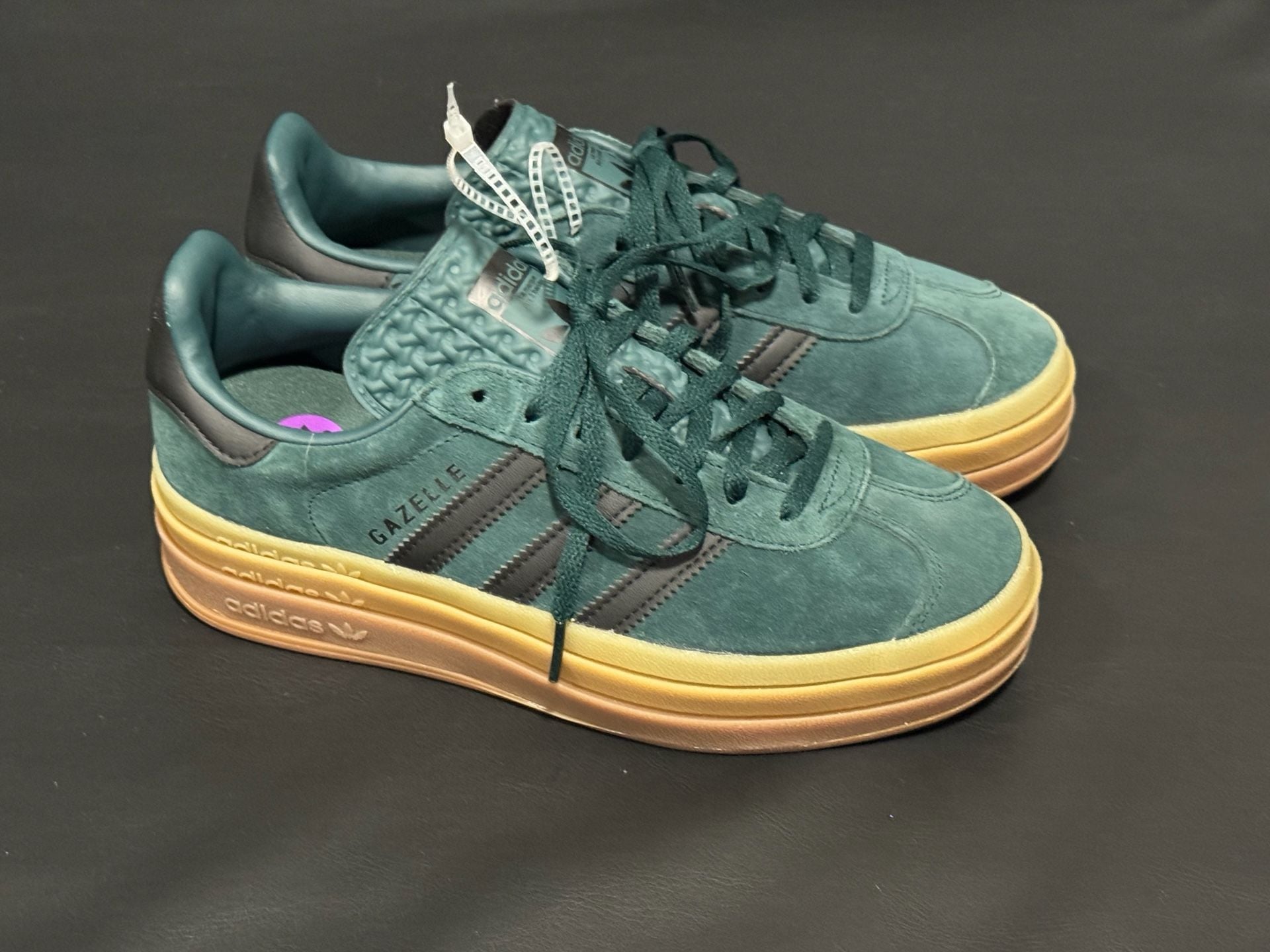 Adidas Gazelle Bold Pine Green JQ3583 Platform Sneakers Youth 6.5 2