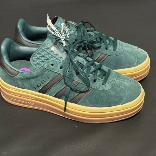 Adidas Gazelle Bold Pine Green JQ3583 Platform Sneakers Youth 6.5
