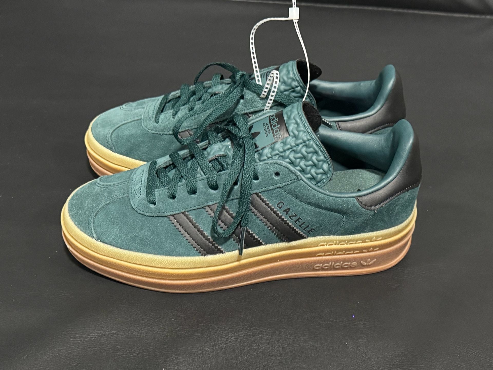 Adidas Gazelle Bold Pine Green JQ3583 Platform Sneakers Youth 6.5 5