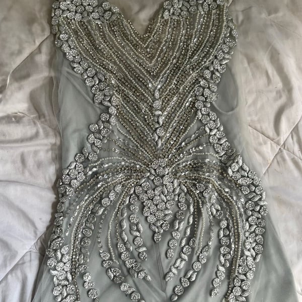 Crystal Mesh Mini birthday Dress Silver Rhinestone