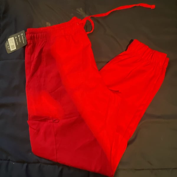 Medichic Scrub Pants Size L Red Moisture Wicking 4 Way Stretch Joggers