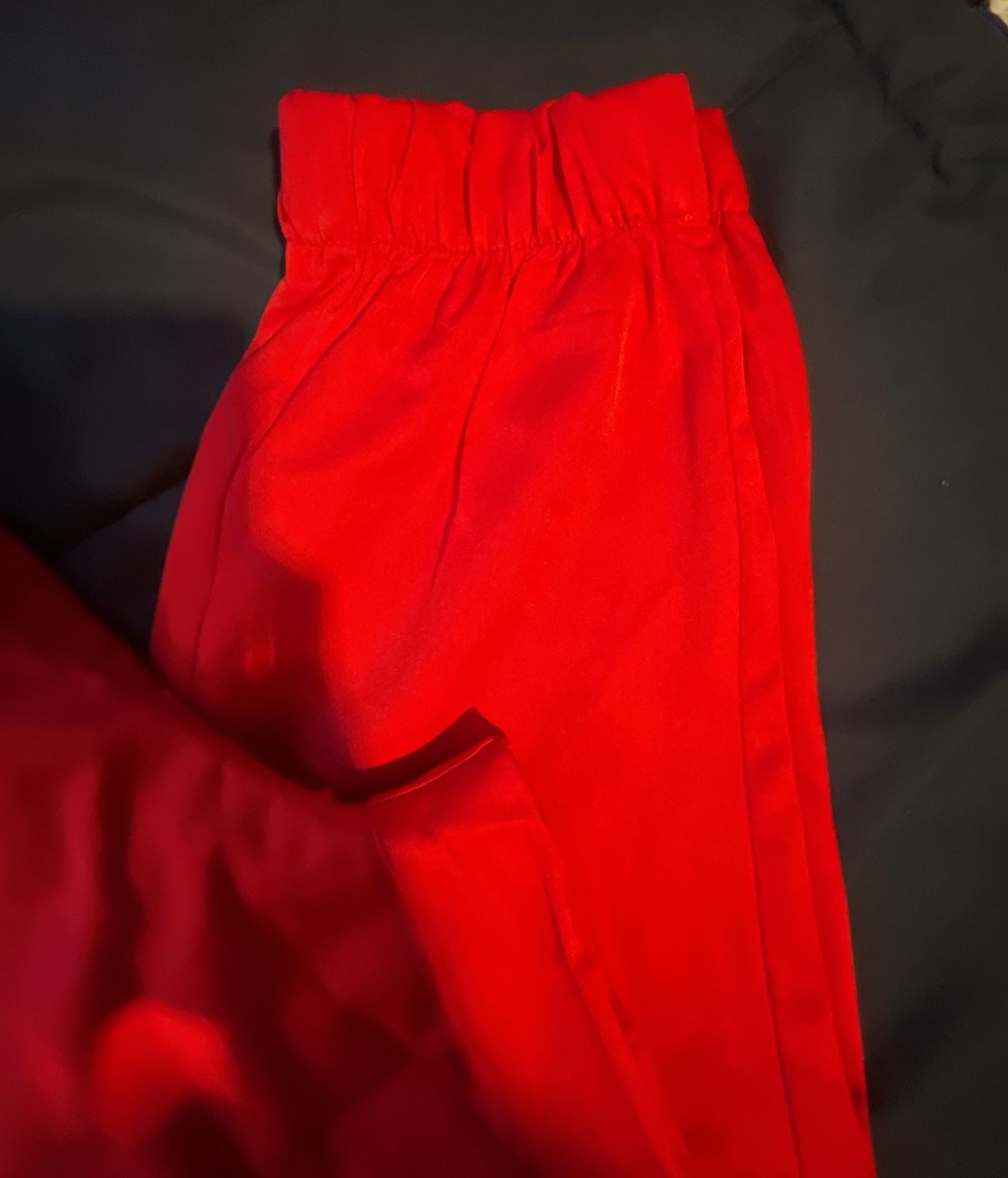 Medichic Scrub Pants Size L Red Moisture Wicking 4 Way Stretch Joggers 4