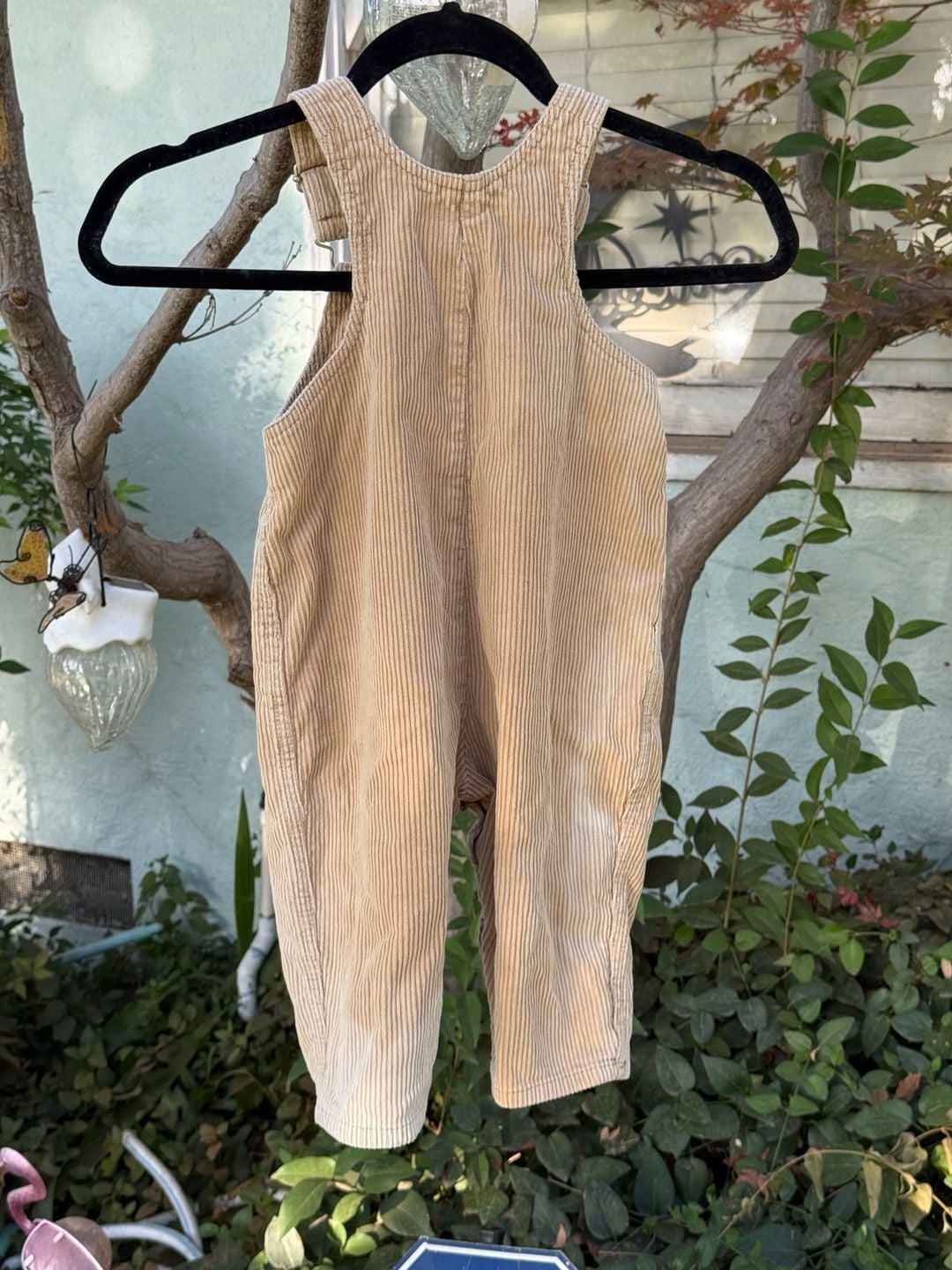 Vintage Baby Gap Exploration Corduroy Overalls 12-18 mths Tan Dog Embroidery ASIS 12