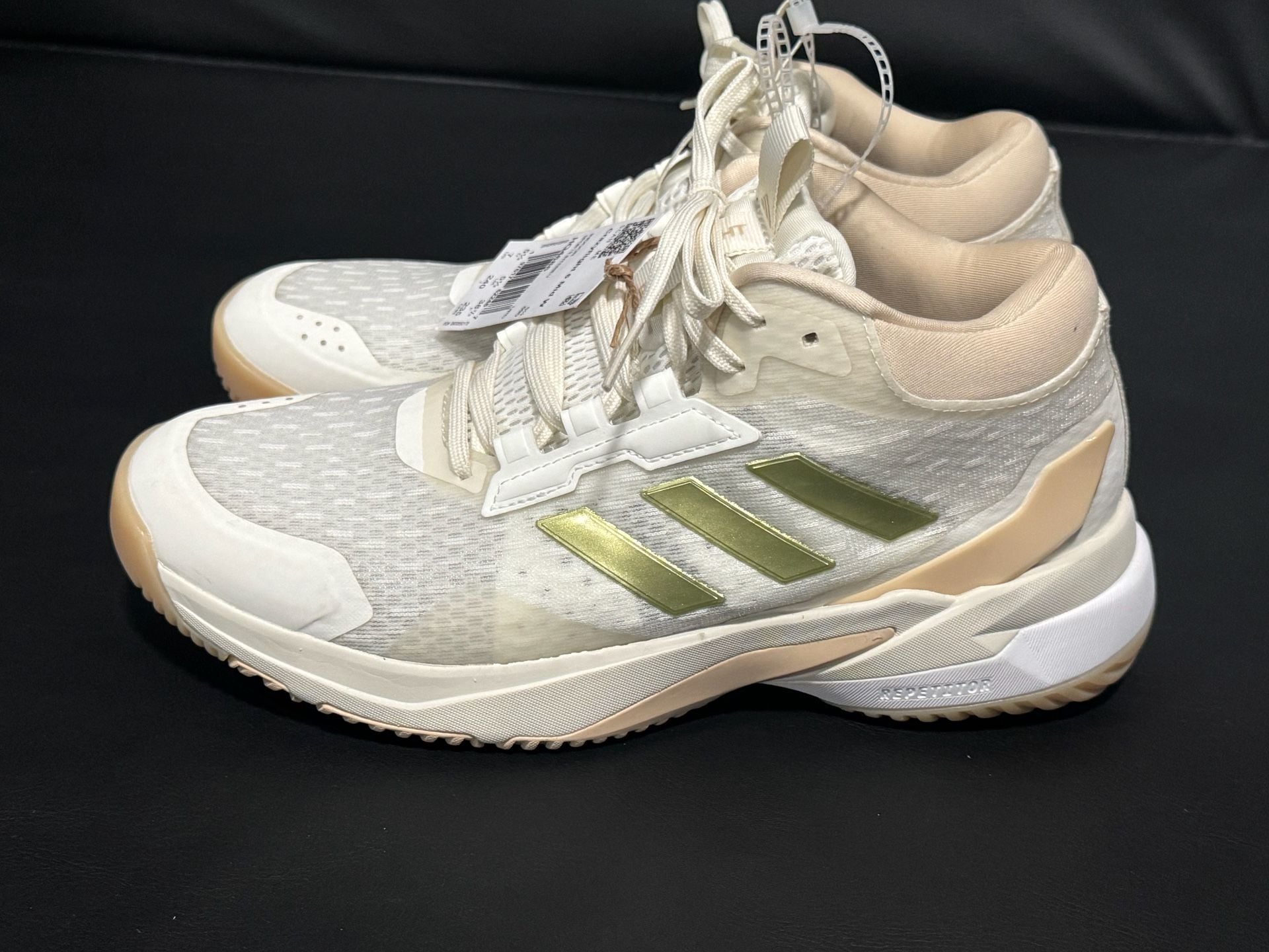 Adidas Crazyflight 6 Mid W Women’s Size 7 Off White Gold Metallic NEW 5