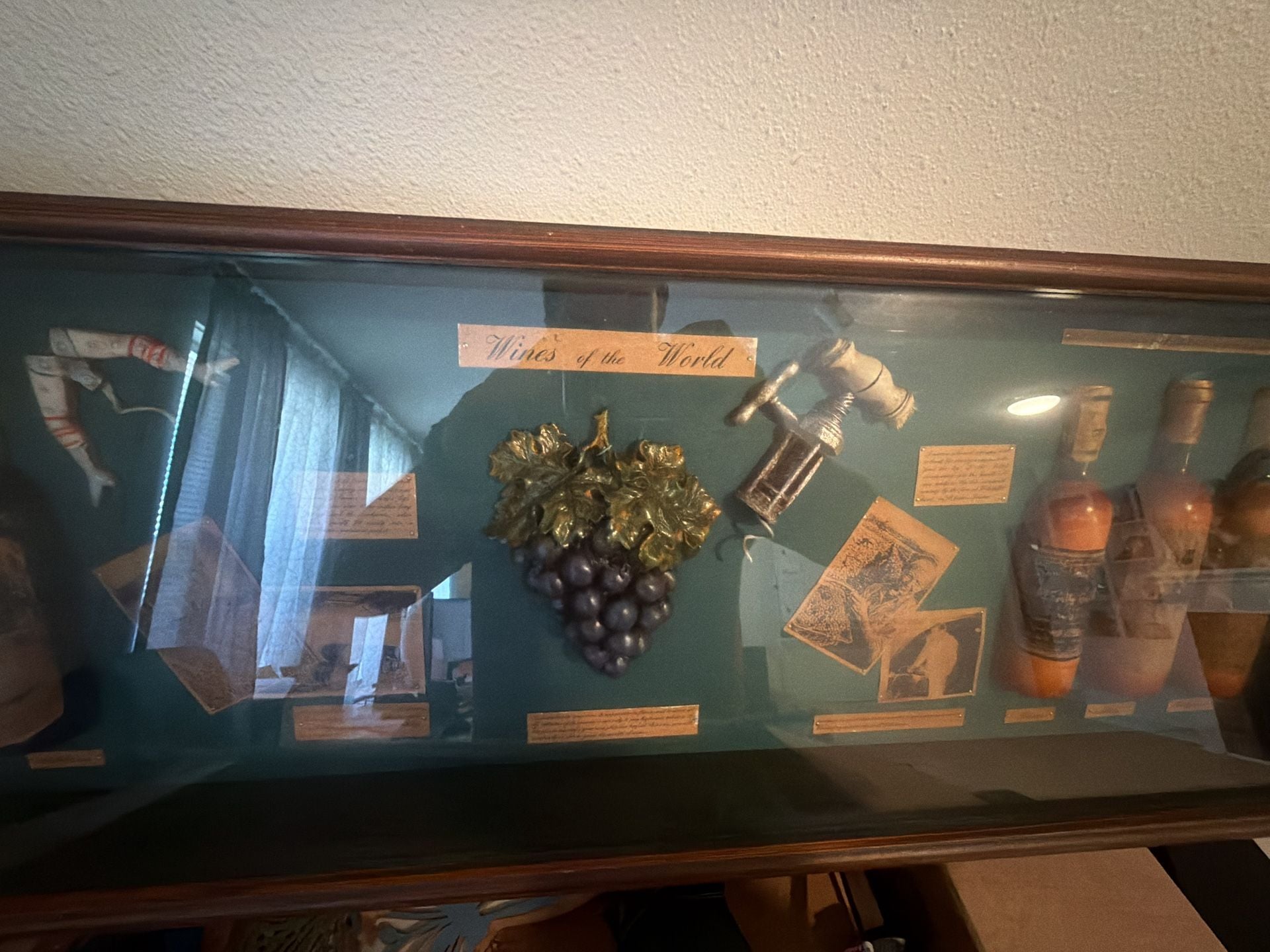 Vintage Wines of the World Shadow Box Wooden Display great condition 2