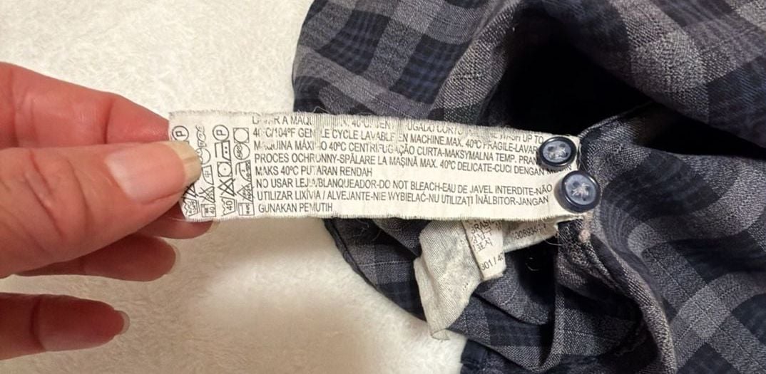 Zara Man Slim Fit Blue And Grey Plaid Long Sleeve Button Down Shirt 8