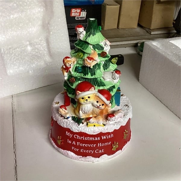 Christmas Cat Tree Figurine My Christmas Wish Is A Forever Home