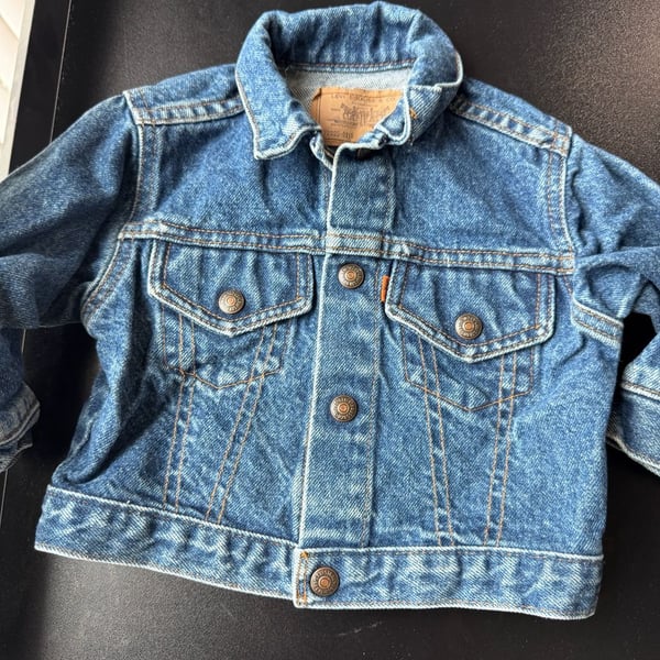 Levi's Denim Jacket Size 3T Orange Tab Vintage Made in USA