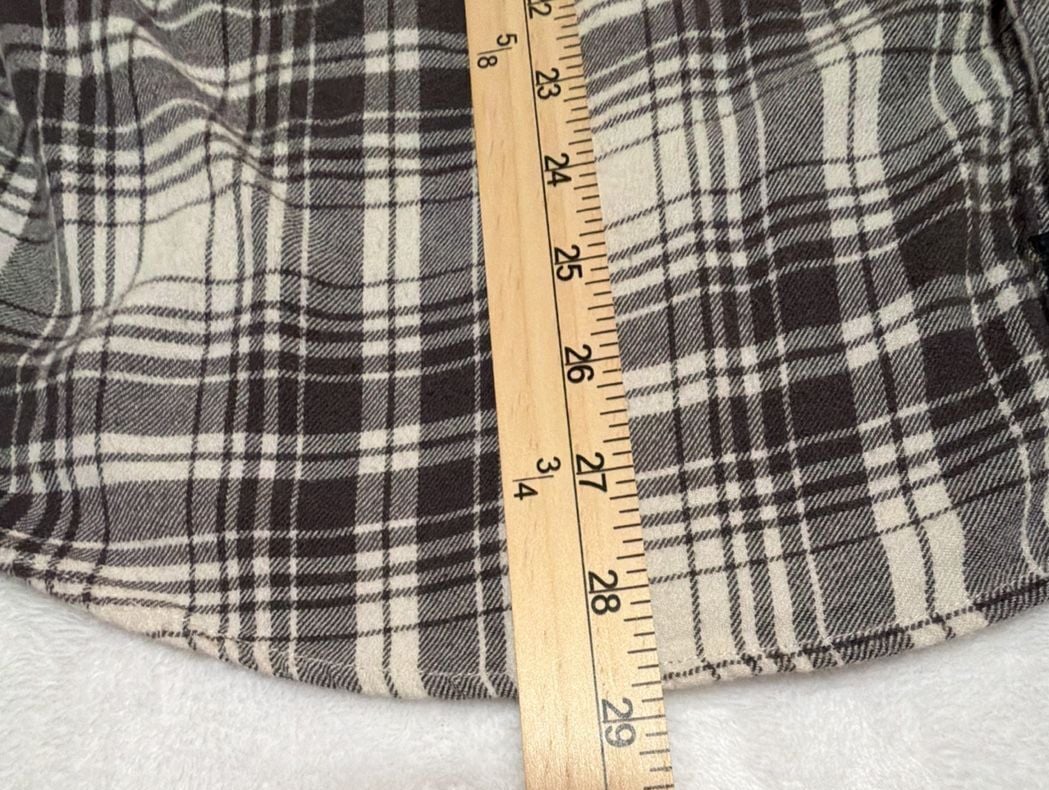 Lucky Brand Men's Black and White Plaid Long Sleeve Western Shirt 6