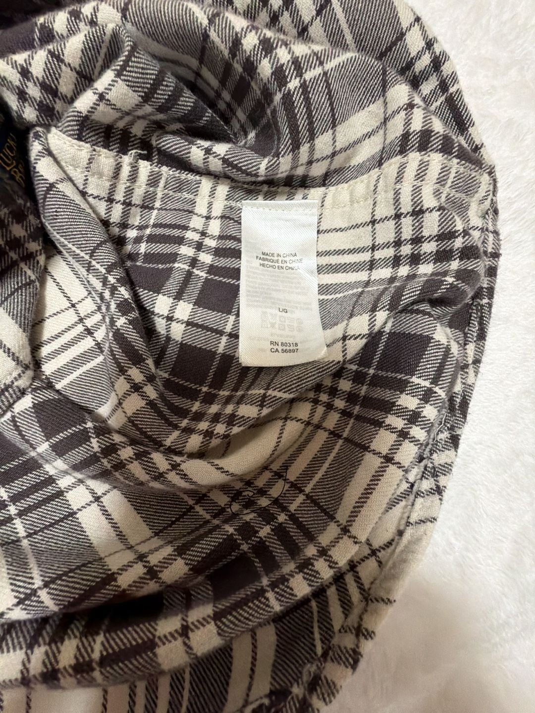 Lucky Brand Men's Black and White Plaid Long Sleeve Western Shirt 12