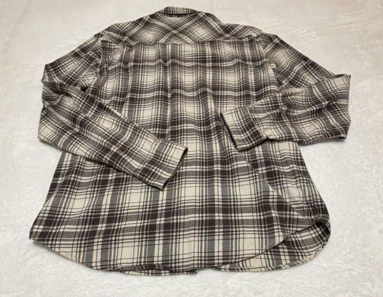Lucky Brand Men's Black and White Plaid Long Sleeve Western Shirt 17
