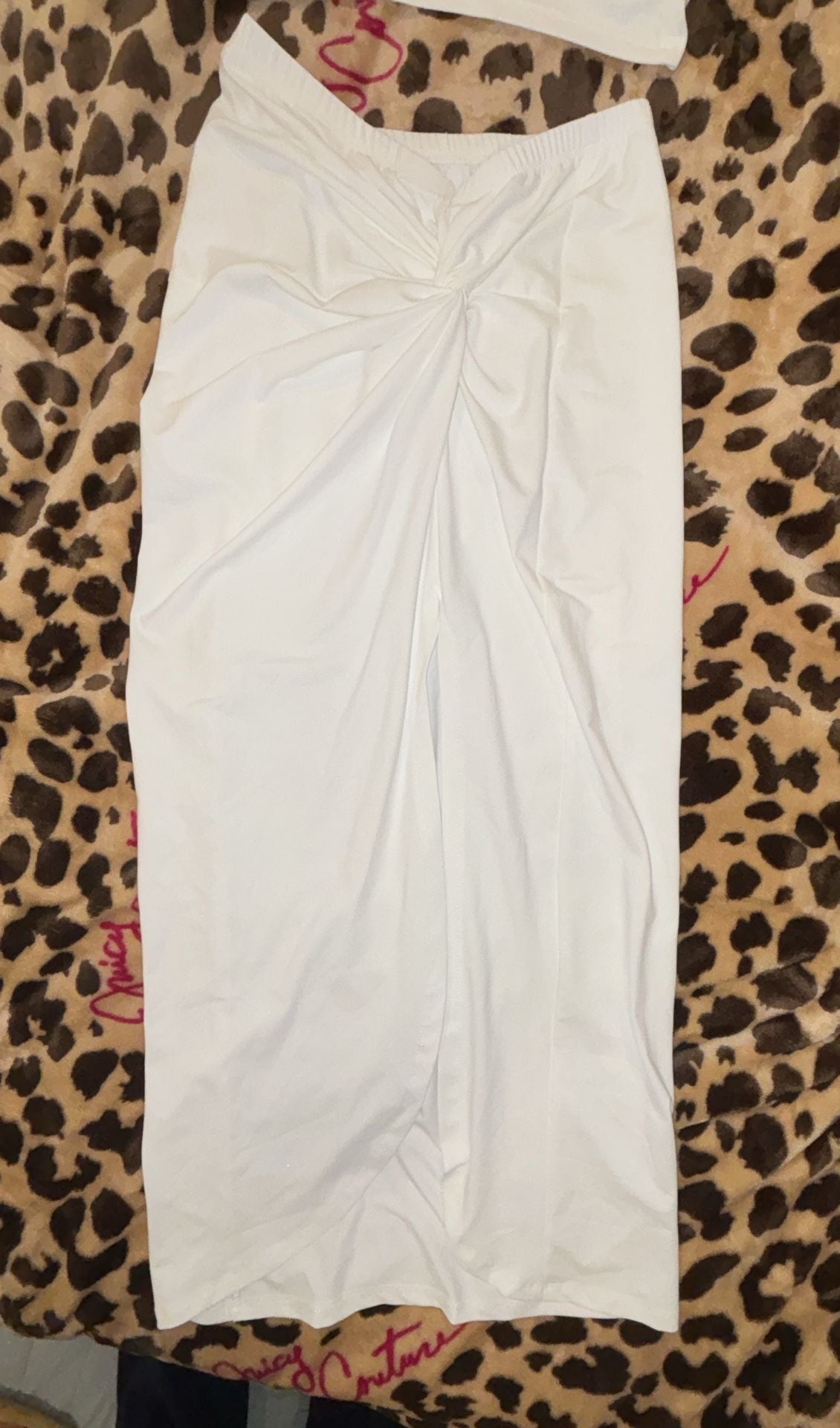 Two Piece Set Size S White Halter Crop Top 2