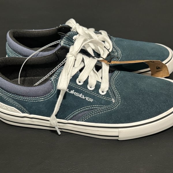 Quiksilver Aerial Size 8.5 Blue Leather Skate Shoes Sneakers