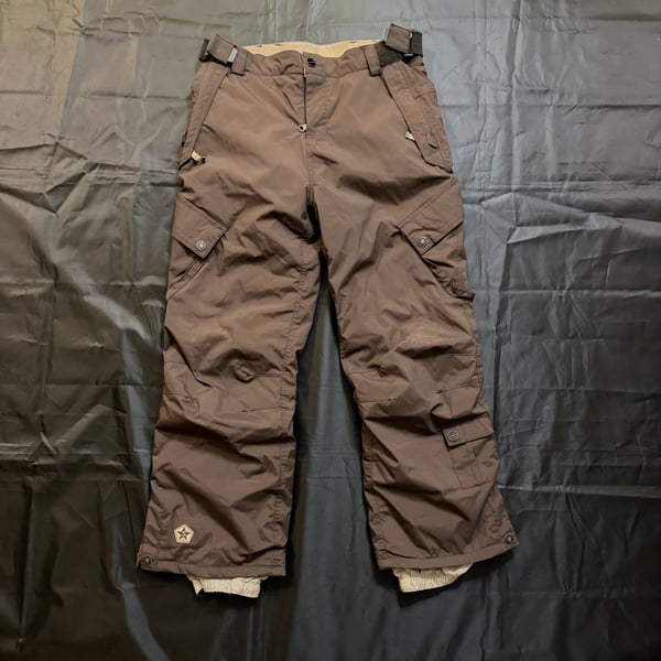 Sessions Kids Snowboard Ski Pants Brown Size L Waterproof Cargo
