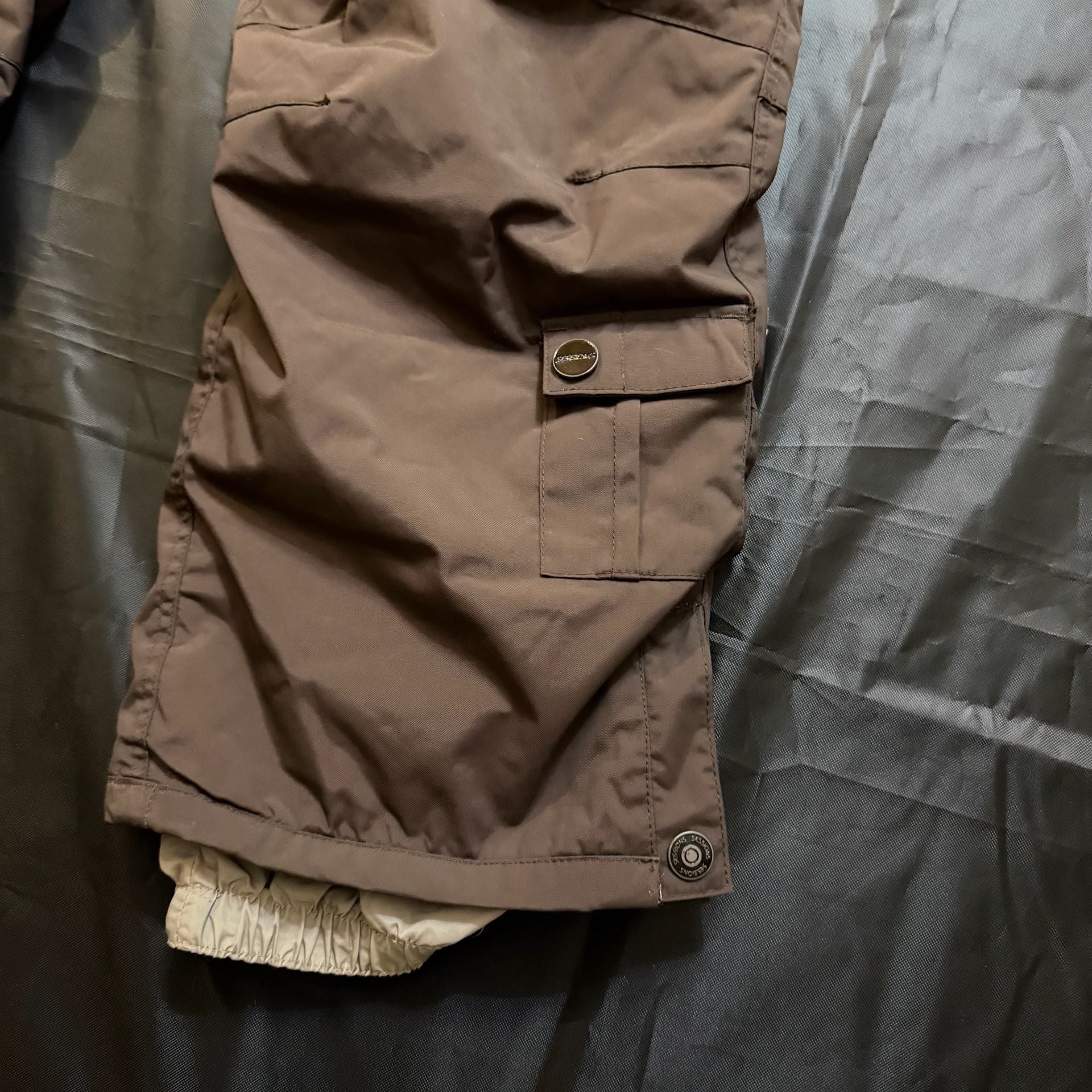 Sessions Kids Snowboard Ski Pants Brown Size L Waterproof Cargo 4