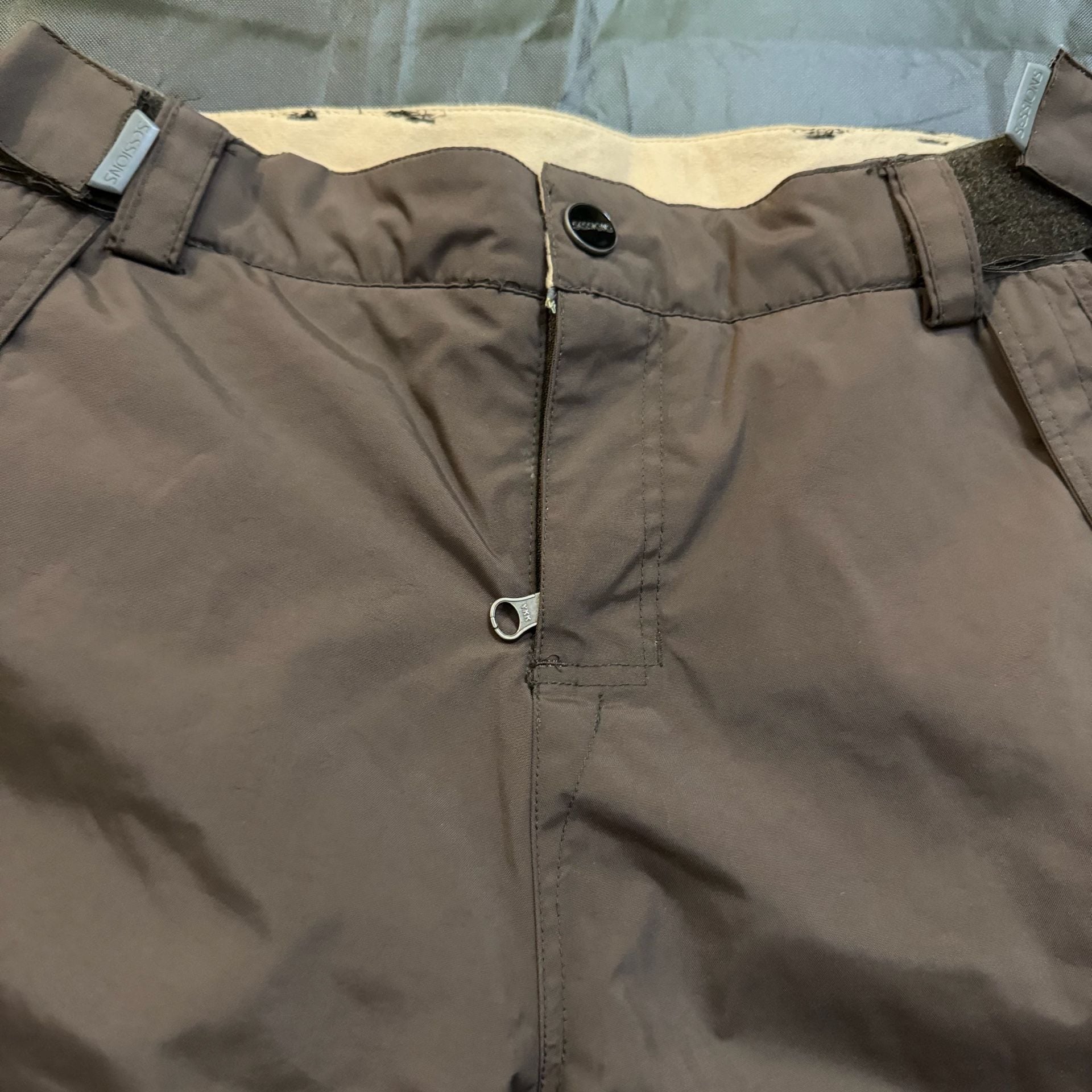 Sessions Kids Snowboard Ski Pants Brown Size L Waterproof Cargo 6