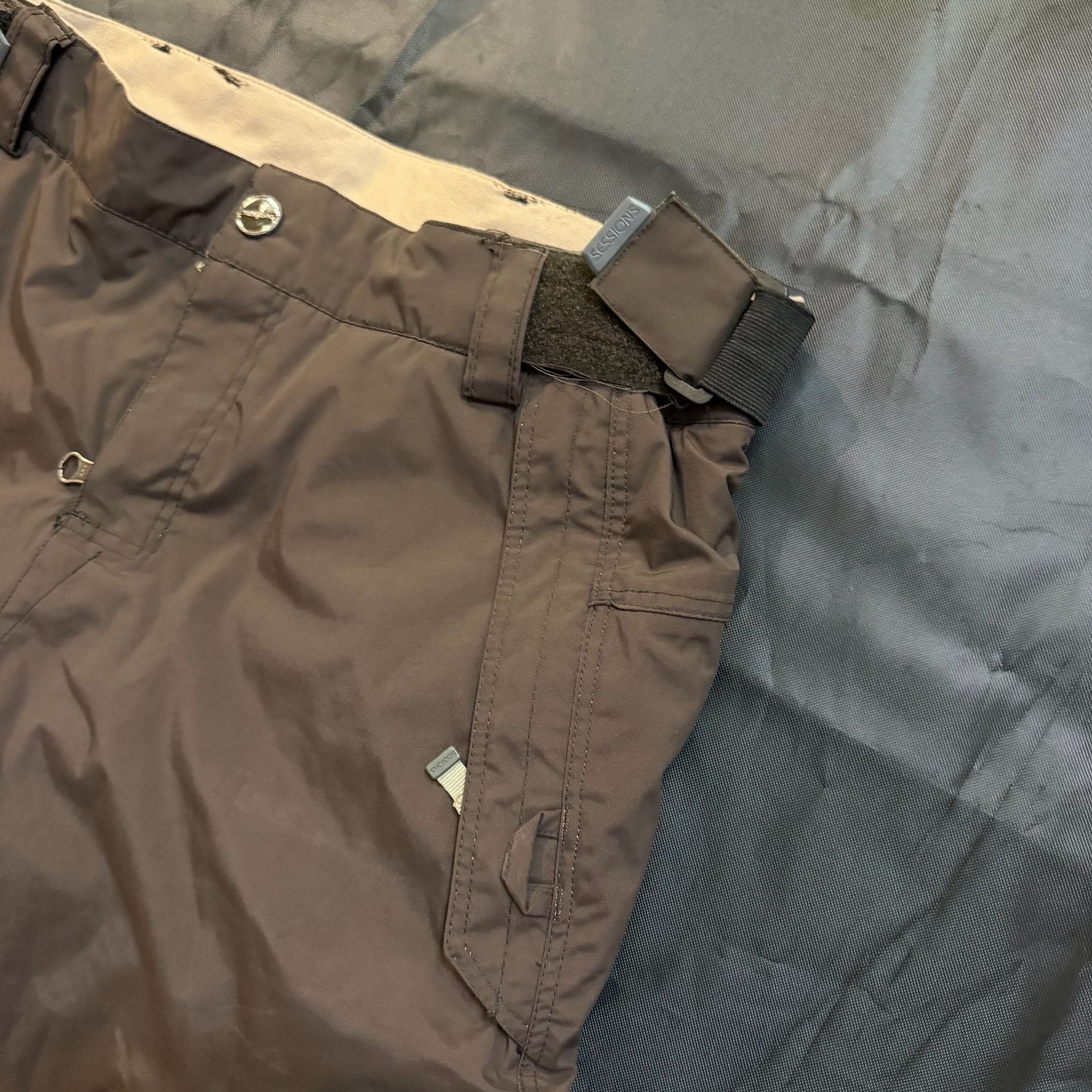 Sessions Kids Snowboard Ski Pants Brown Size L Waterproof Cargo 8