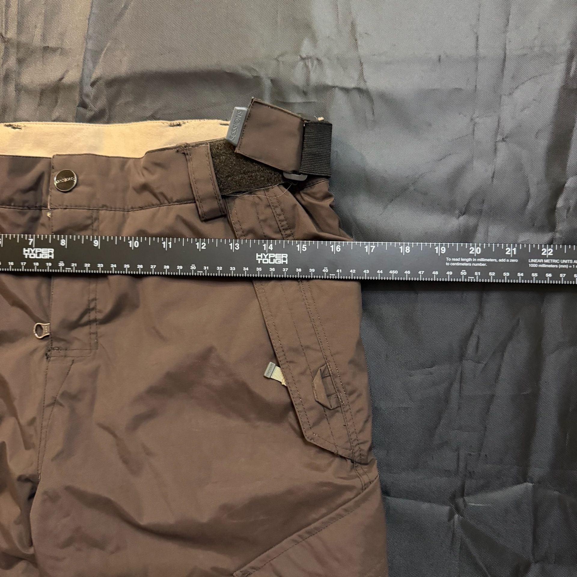 Sessions Kids Snowboard Ski Pants Brown Size L Waterproof Cargo 10