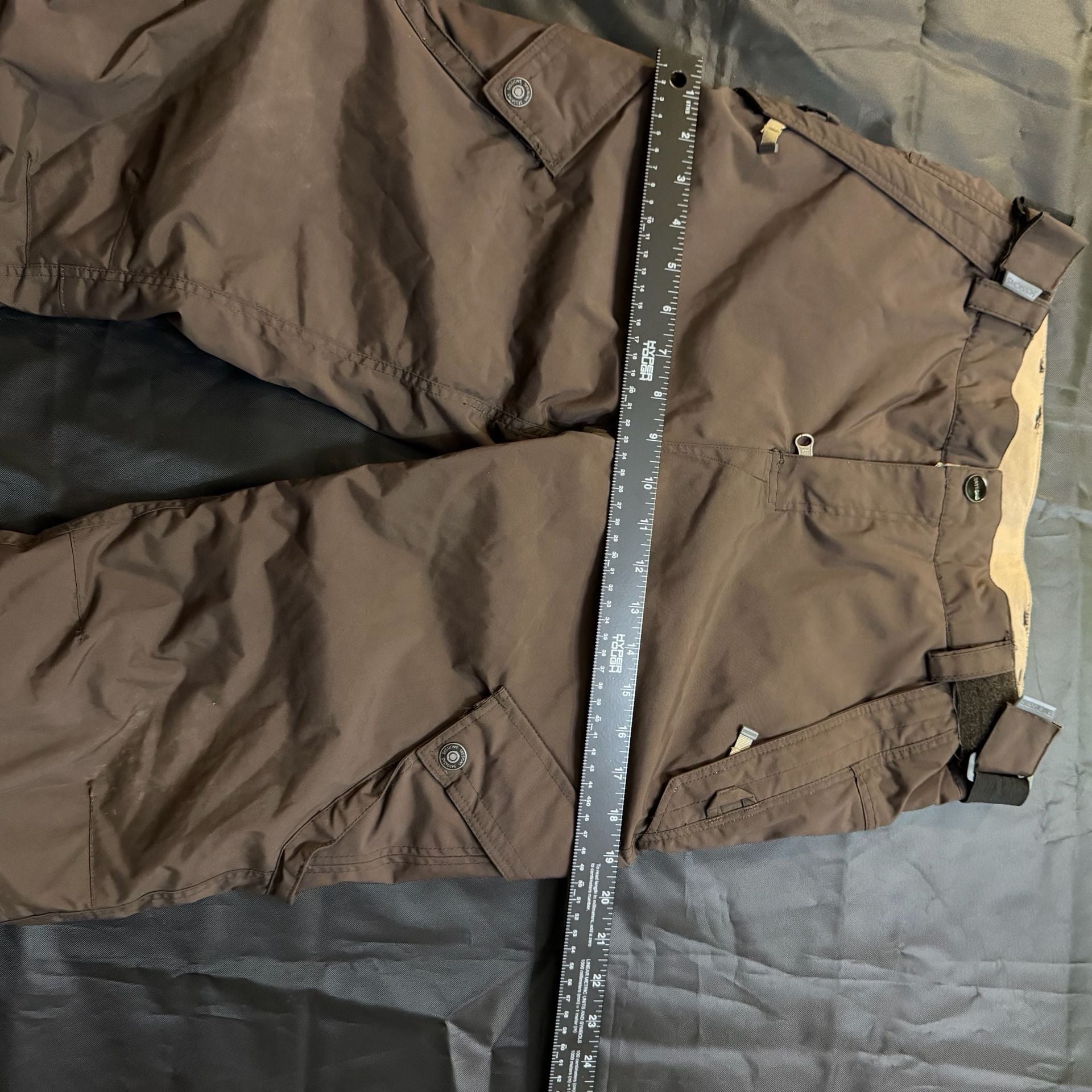 Sessions Kids Snowboard Ski Pants Brown Size L Waterproof Cargo 11