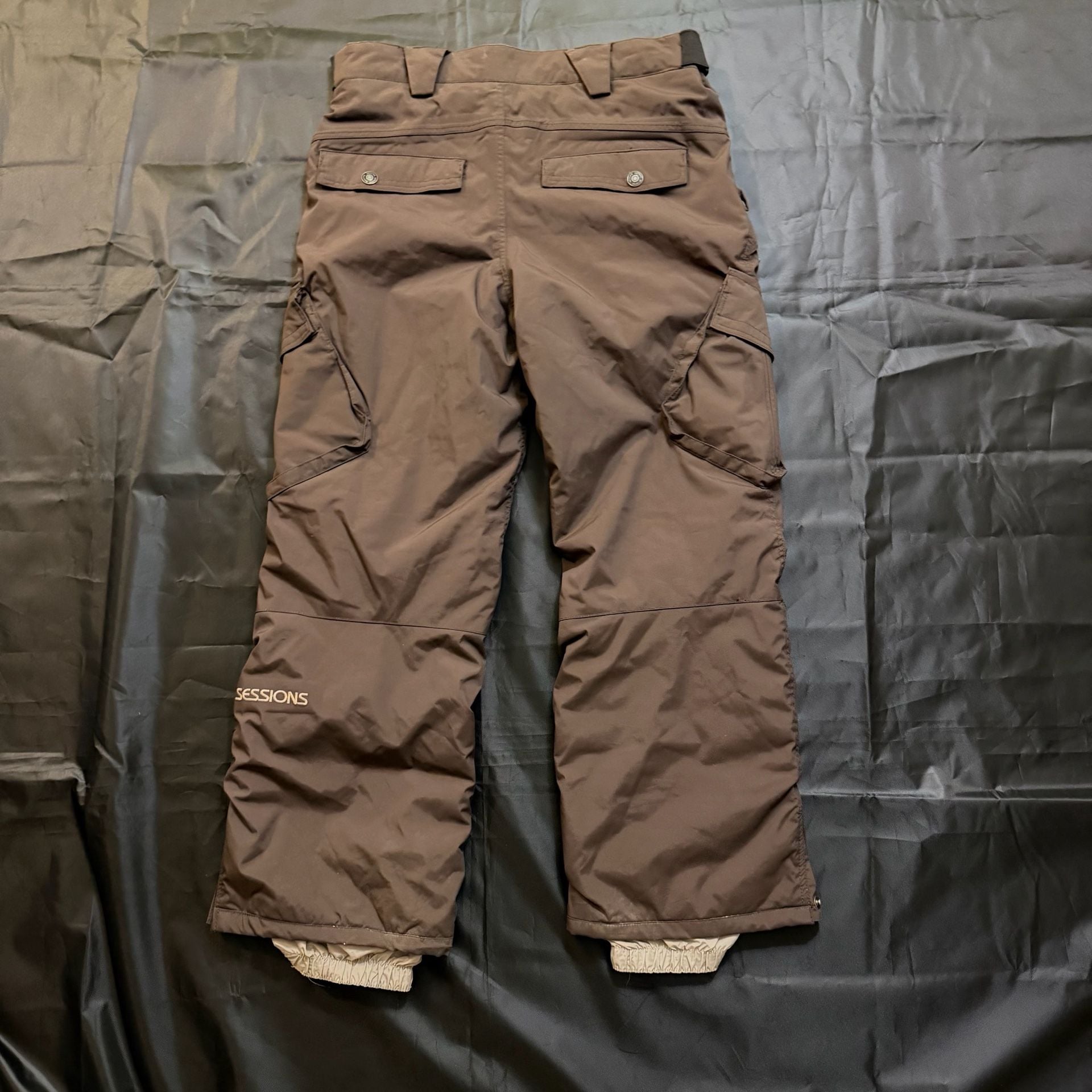 Sessions Kids Snowboard Ski Pants Brown Size L Waterproof Cargo 13