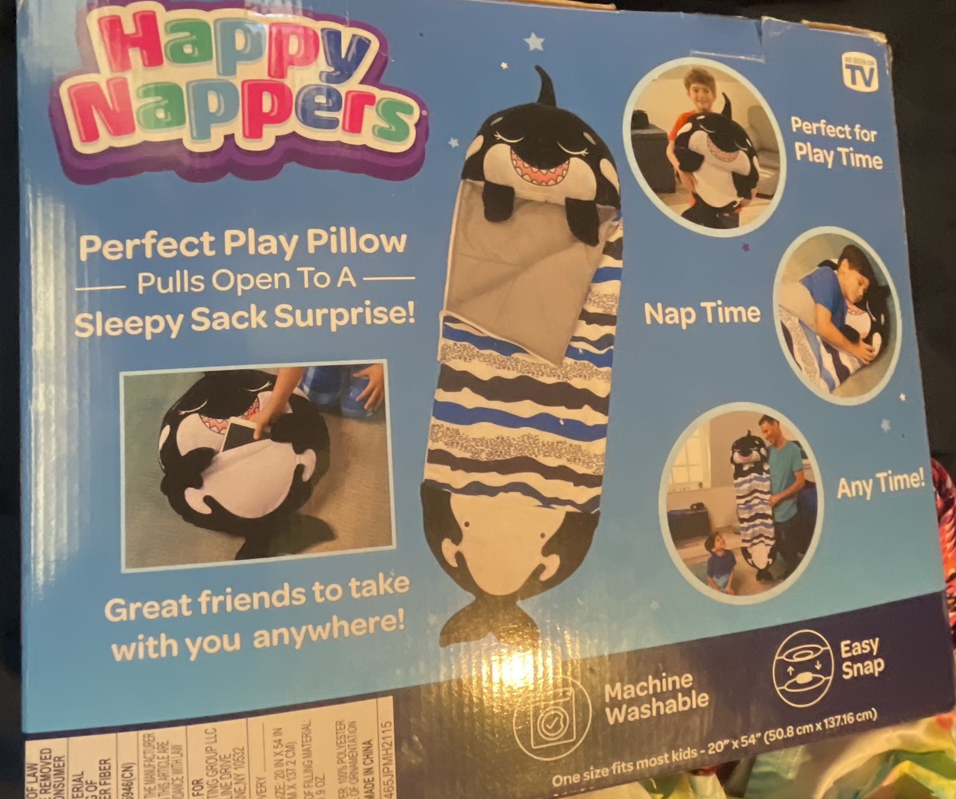 Happy Nappers Ozzy the Shark Pillow & Sleepy Sack Size 20" x 54" 4